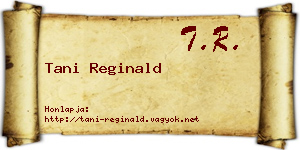 Tani Reginald névjegykártya